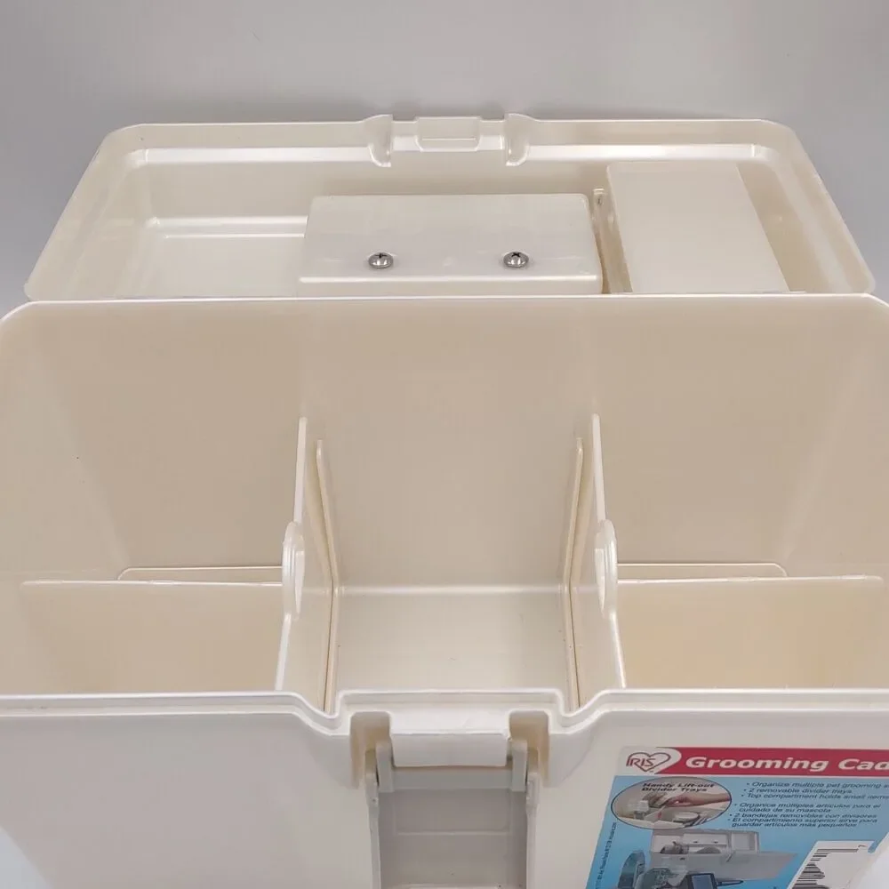 IRIS Grooming Caddy with Handy Lift-out Divider Trays & Top Compartment